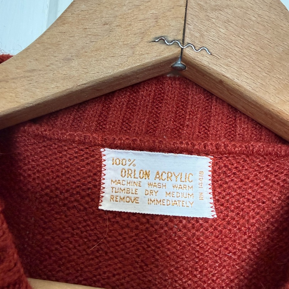 Rust Red Vintage Cardigan Sweater small - Picture 5 of 7